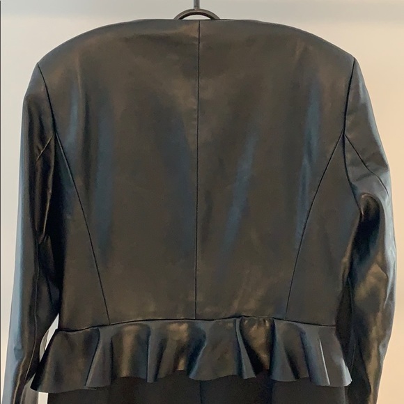 ZARA Basic Collection long pleather zip-up blazer - Picture 4 of 7